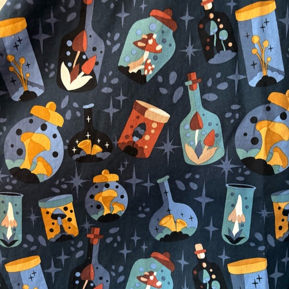 Eva Rose Mushrooms and Potions Fold-Over fit flare rockabilly swing Dress small - Picture 11 of 16